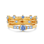 Braided Birthstone Stacking Ring Set