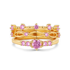 Braided Birthstone Stacking Ring Set
