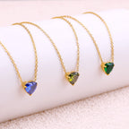 Dainty Birthstone Heart Necklace