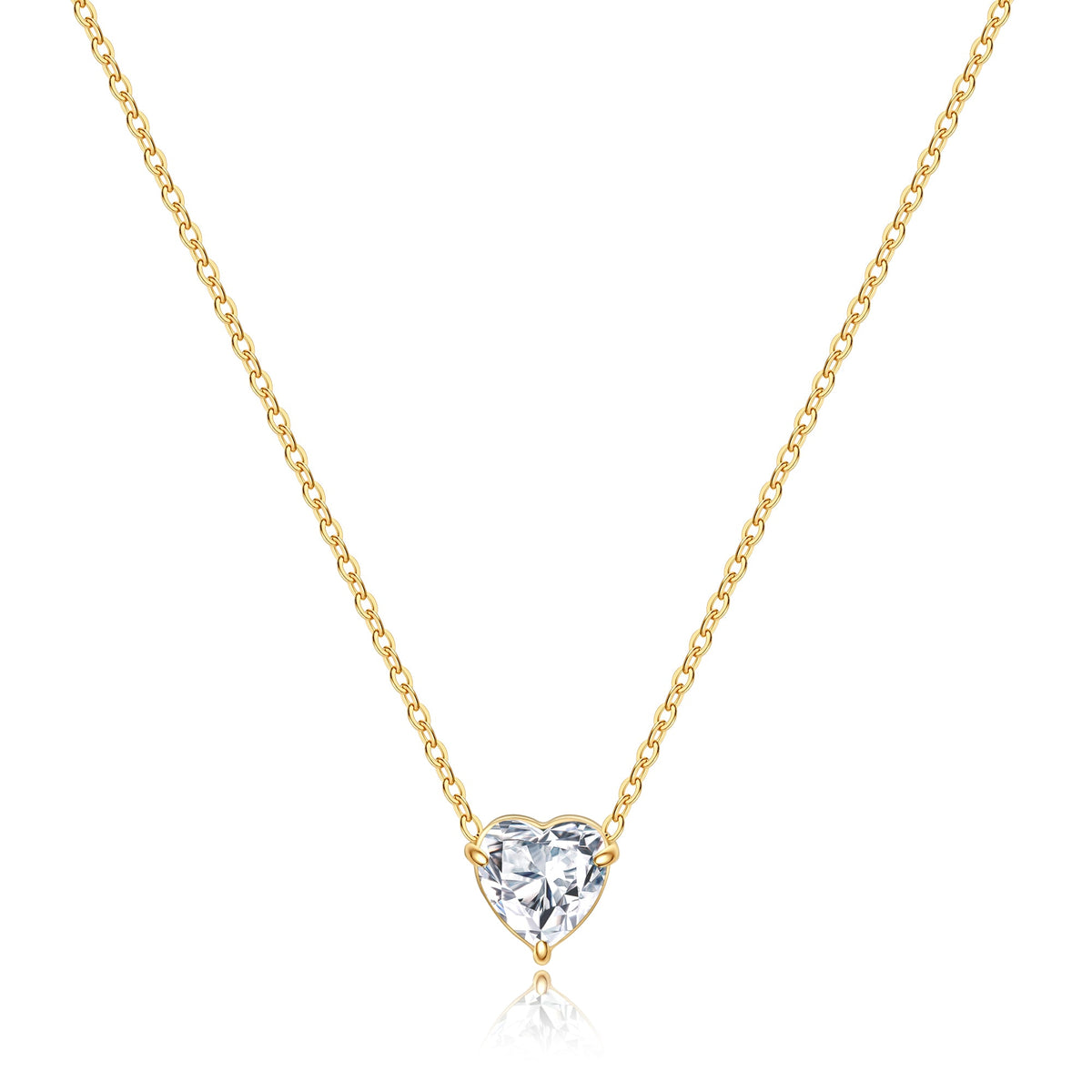 Dainty Birthstone Heart Necklace