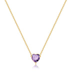 Dainty Birthstone Heart Necklace