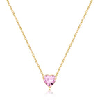 Dainty Birthstone Heart Necklace
