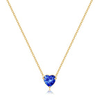 Dainty Birthstone Heart Necklace