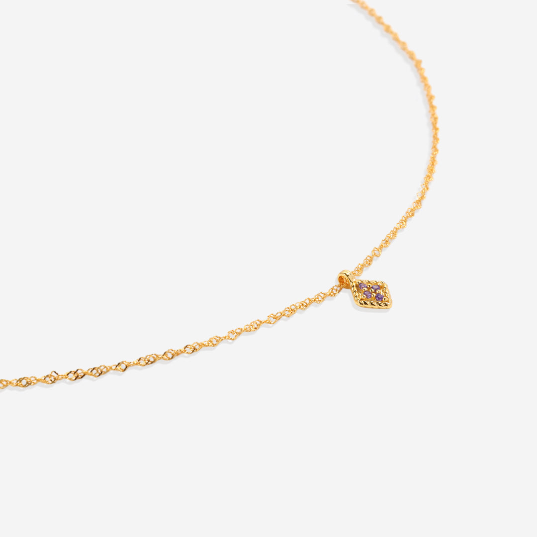 Dainty Birthstone Kite Necklace