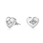 Diamond Heart Stud Earrings