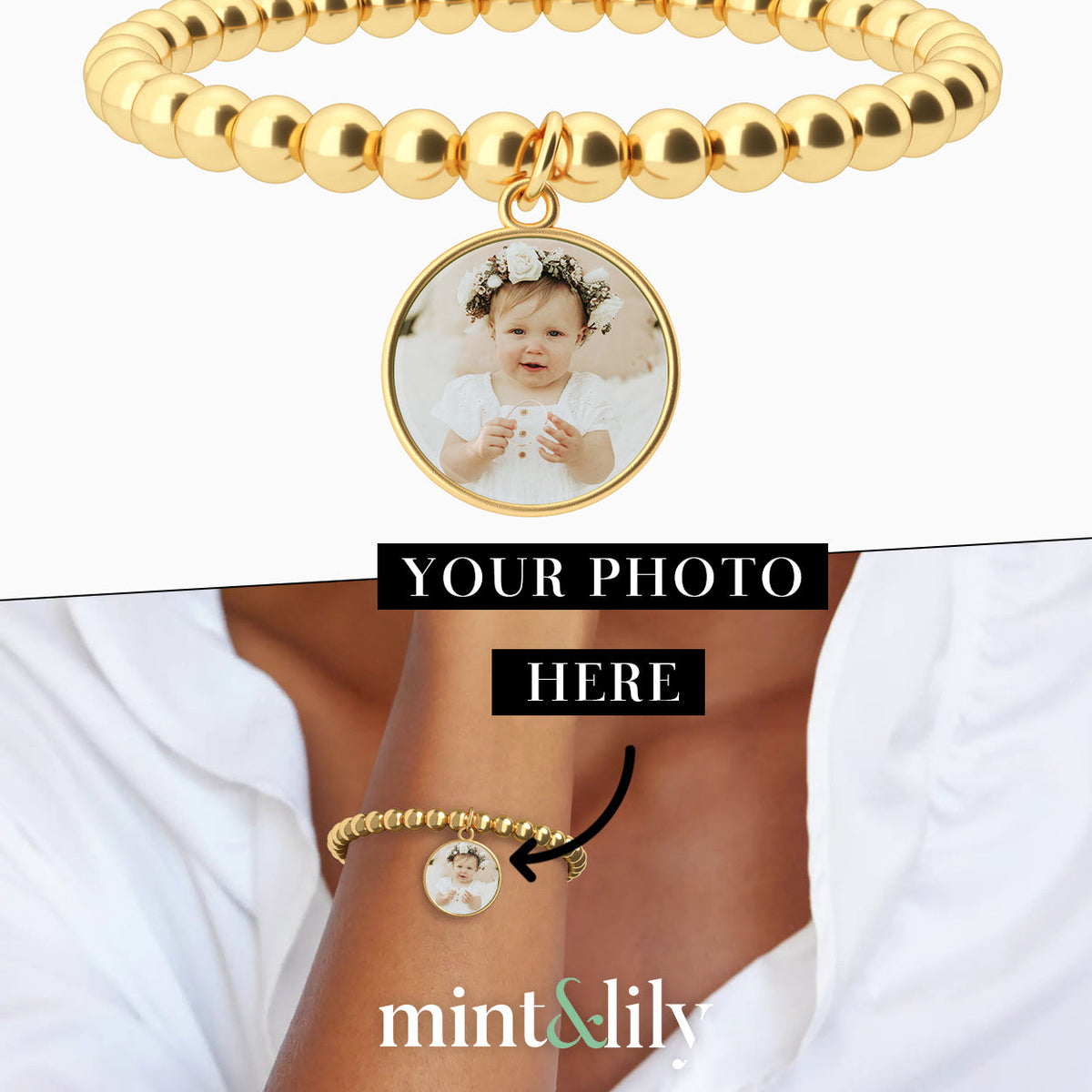 Personalized Photo Diana Charm Bracelet
