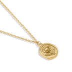 Stamped Rose Pendant Necklace