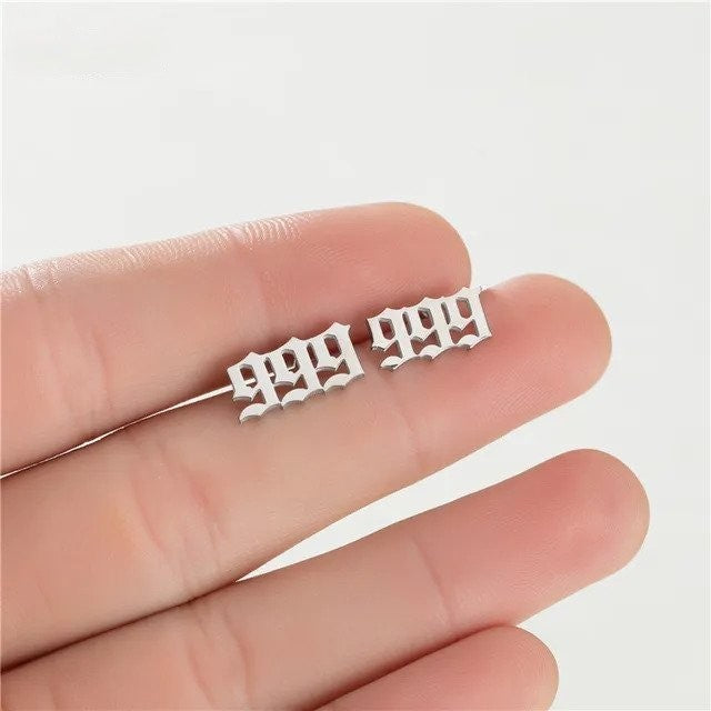 Tiny Angel Number Earrings