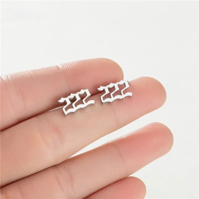 Tiny Angel Number Earrings