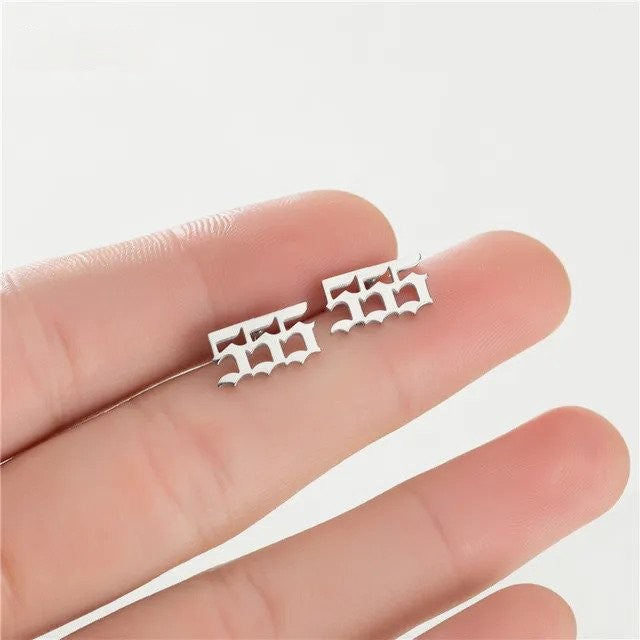 Tiny Angel Number Earrings