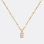 Gold Pavé Uppercase Initial Necklace