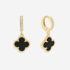 Pave Clover Drop Earrings