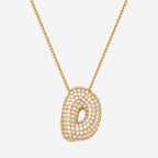Pave Bubble Initial Necklace