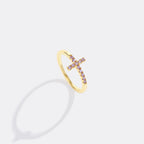 Birthstone Cross Ring