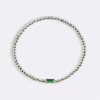 Sterling Silver Beaded Birthstone Bracelet