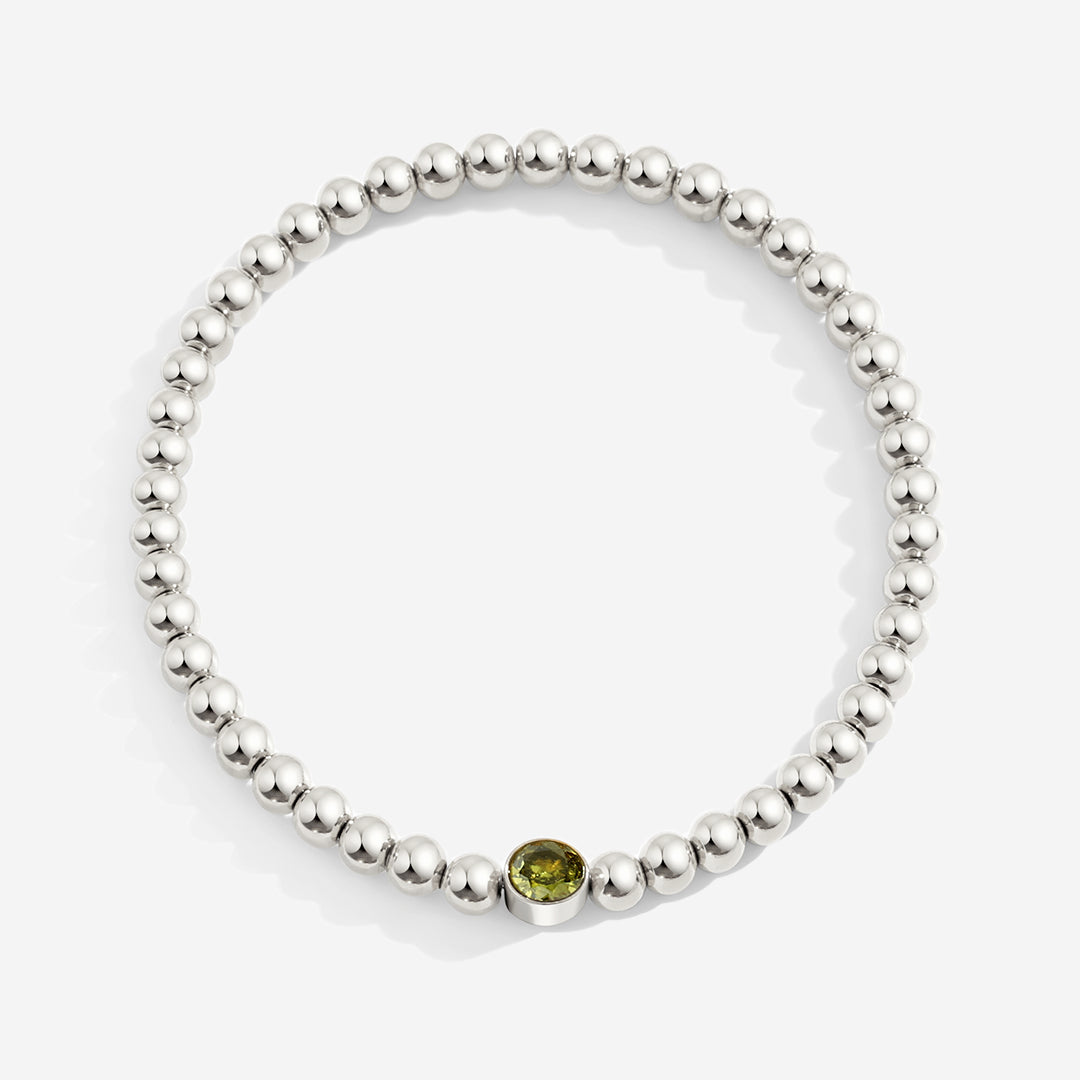 Gold Beaded Bubble Birthstone Bracelet