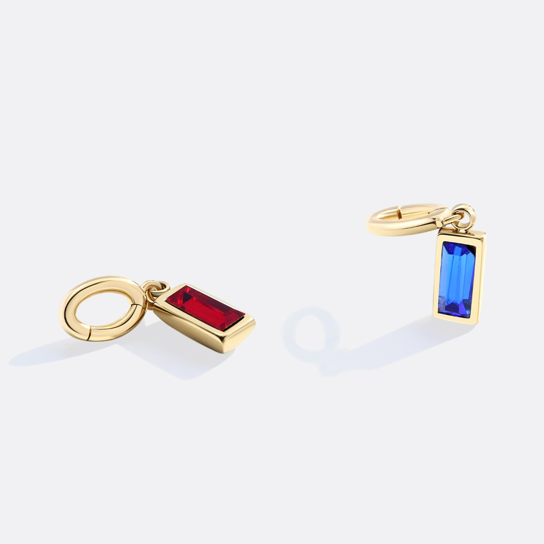 Dainty Baguette Birthstone Charm