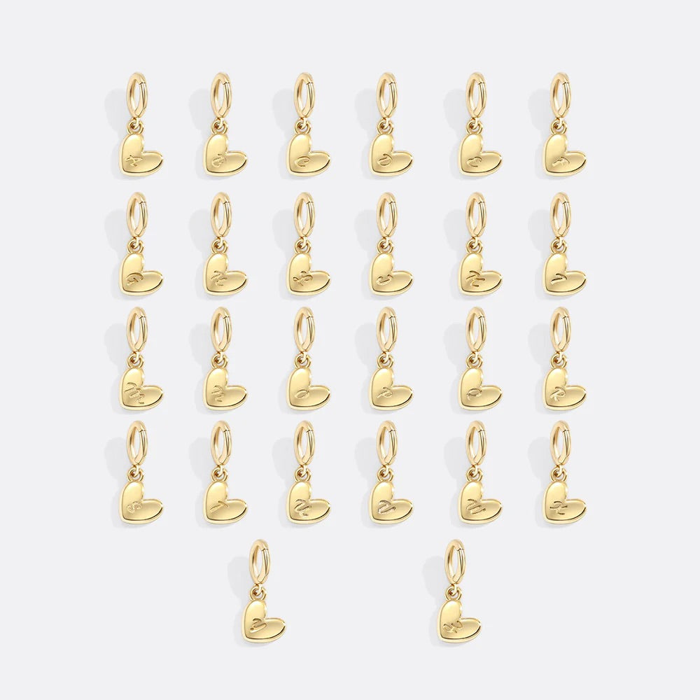 Dainty Heart Initial Charm