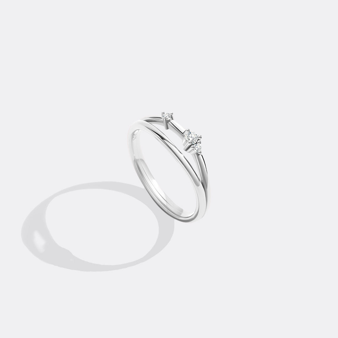 Crescent Moon Diamond Ring