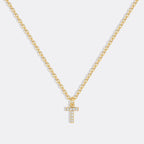 Gold Pavé Uppercase Initial Necklace