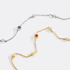 February Birthstone Station Bracelet