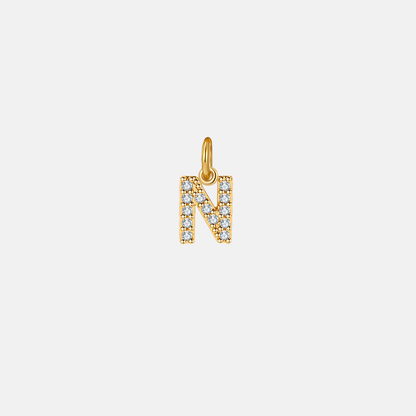 Dainty Pave Initial Charm