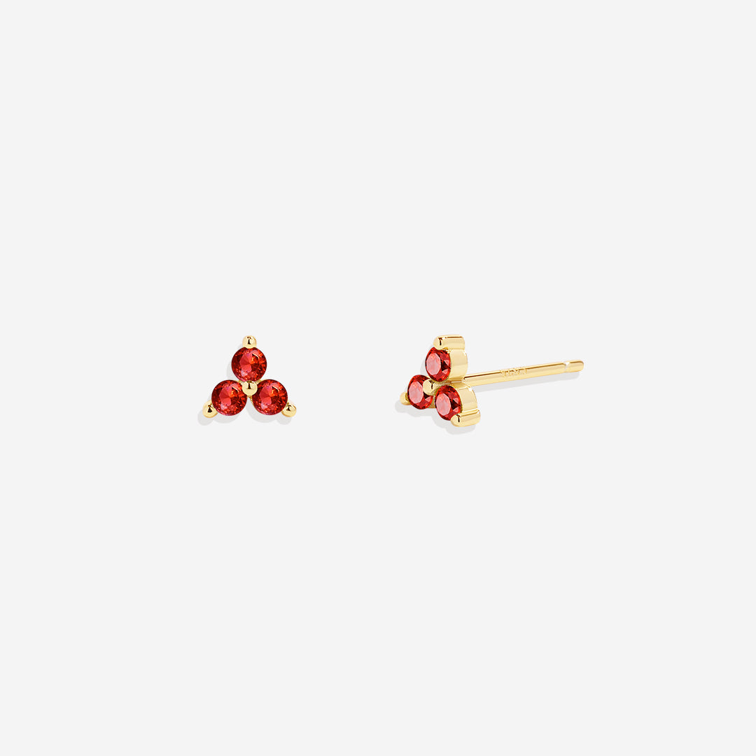 Trinity Birthstone Stud Earrings