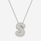Pave Bubble Initial Necklace