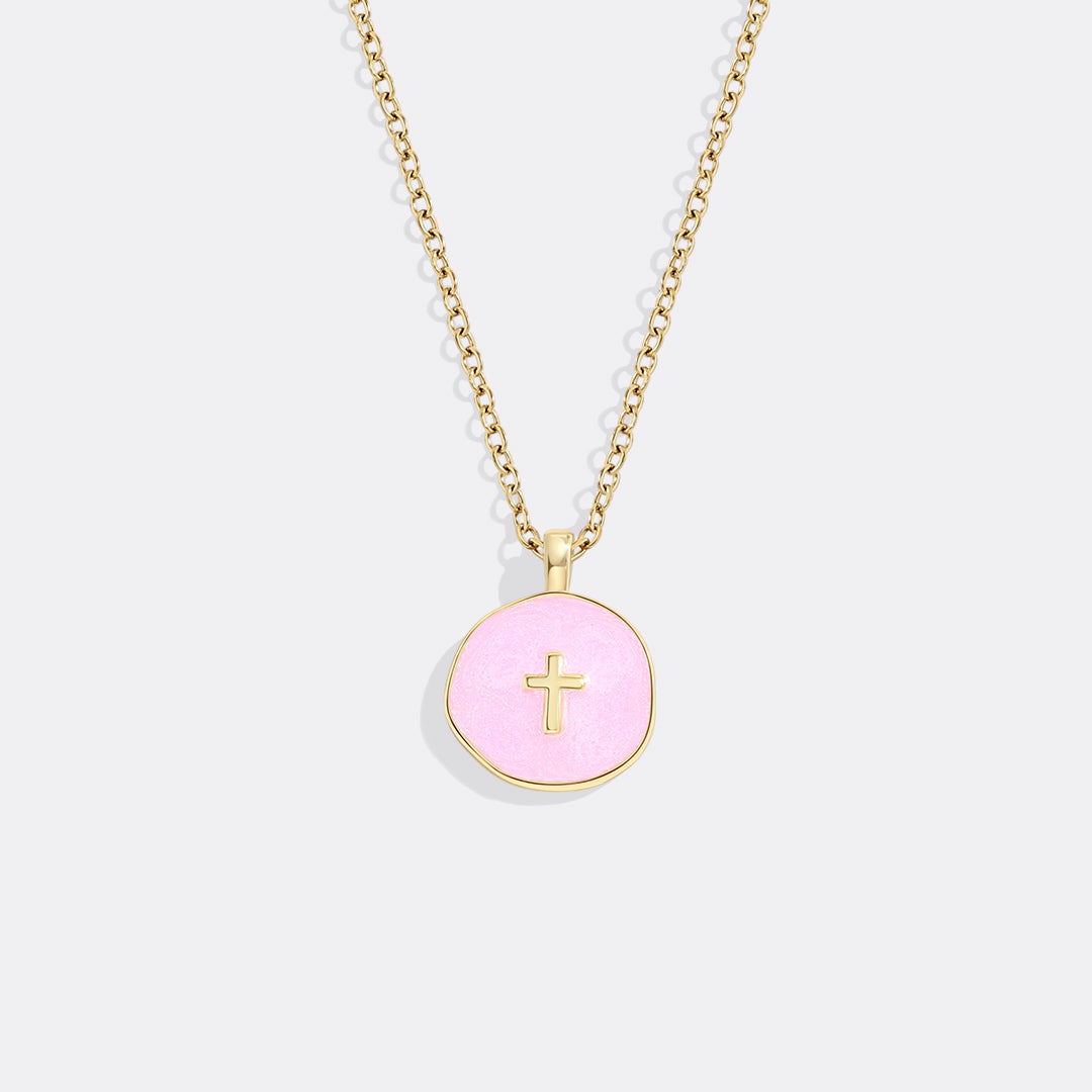 Minimalist Enamel Cross Pendant