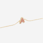 Pink Pave Initial Bracelet