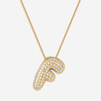 Pave Bubble Initial Necklace