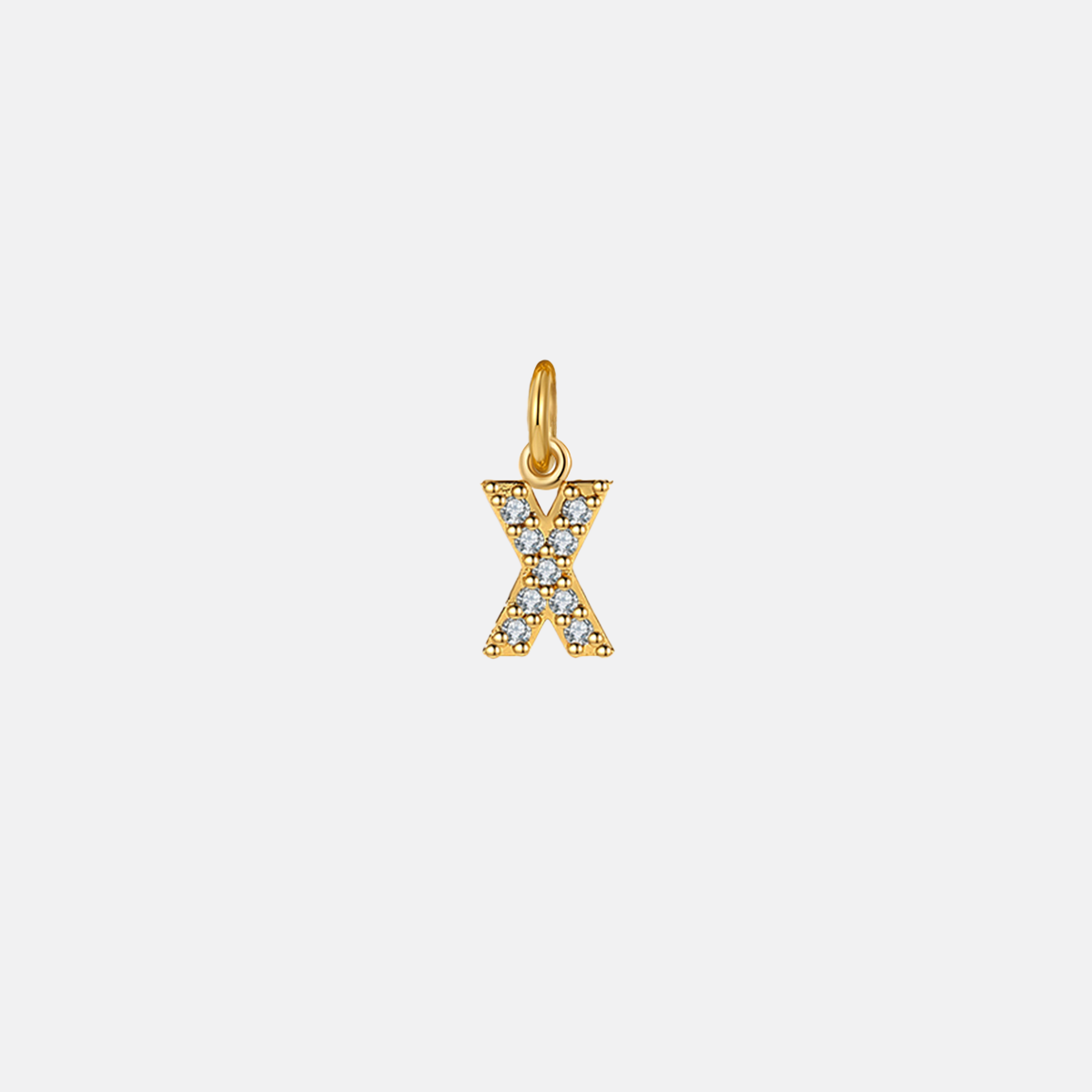 Dainty Pave Initial Charm