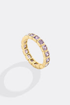 Emerald Cut Birthstone Eternity Ring