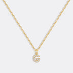 Gold Pavé Uppercase Initial Necklace