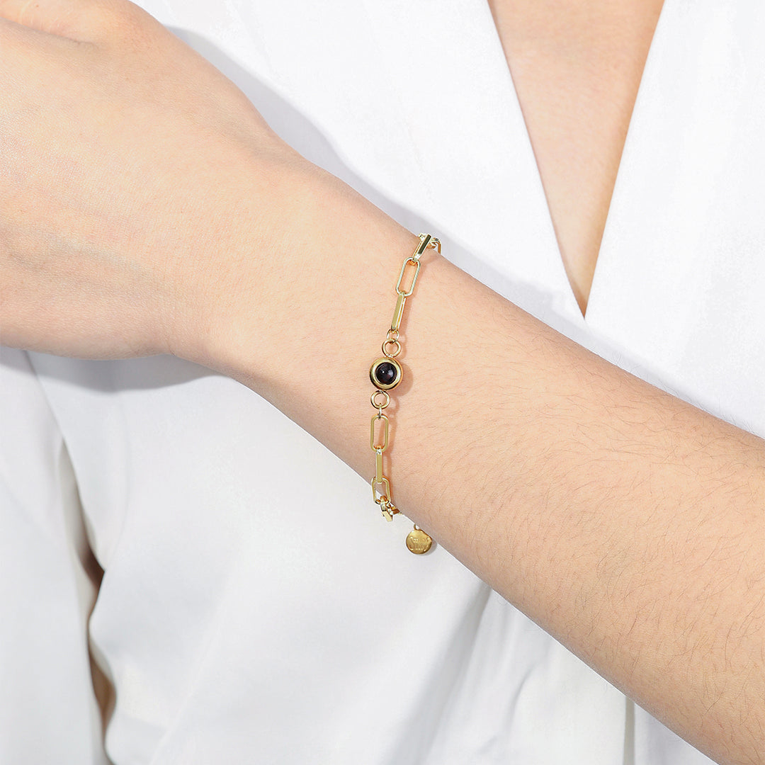 Photo Bracelet with Paperclip Chain