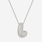 Pave Bubble Initial Necklace