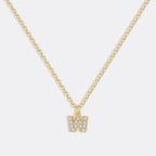 Gold Pavé Uppercase Initial Necklace