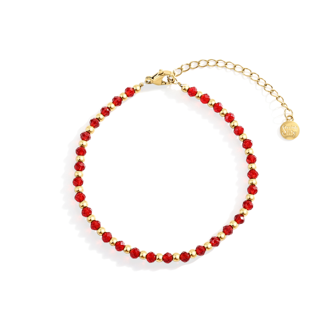 Birthstone and Gold Bead Bracelet
