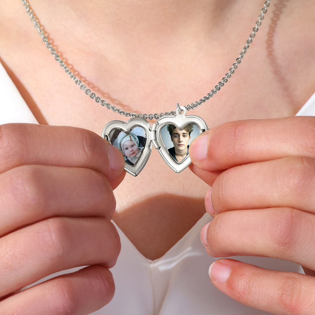 Personalized Heart Locket Necklace