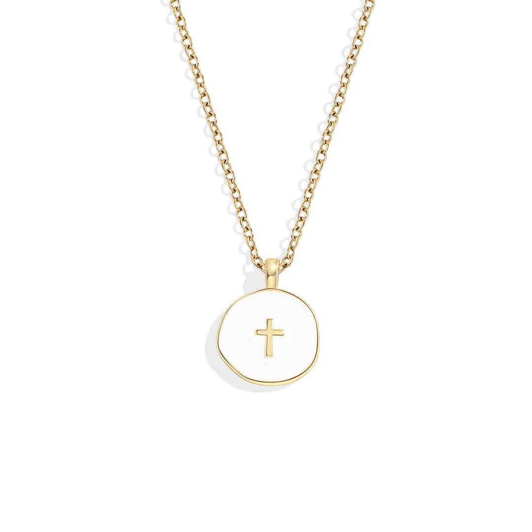 Minimalist Enamel Cross Pendant
