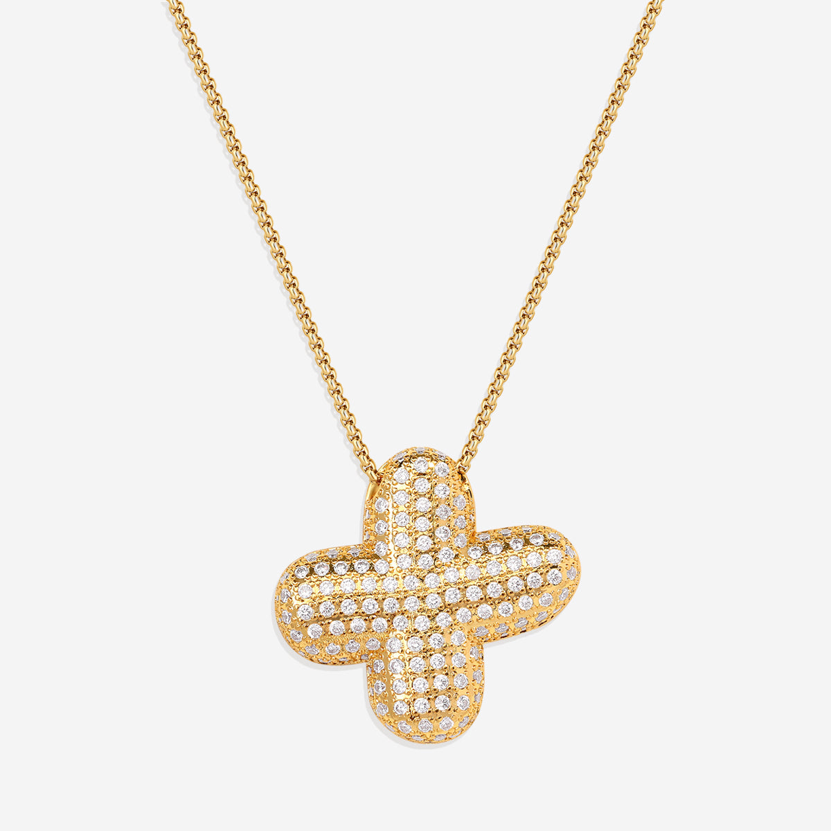 Pave Bubble Initial Necklace