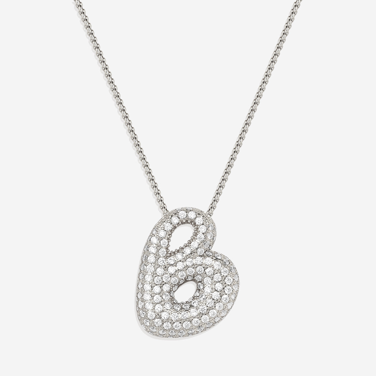 Pave Bubble Initial Necklace