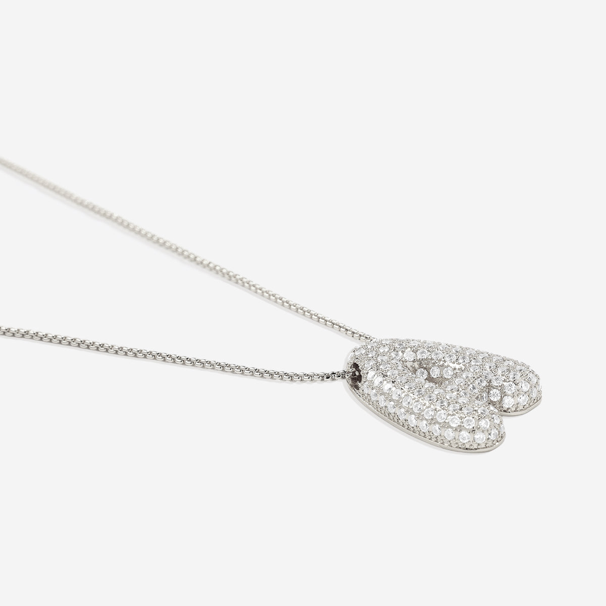 Pave Bubble Initial Necklace