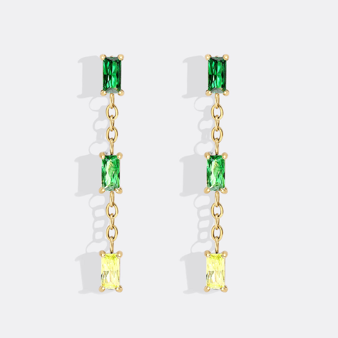 Ombre Baguette Dangle Earrings