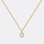Gold Pavé Uppercase Initial Necklace