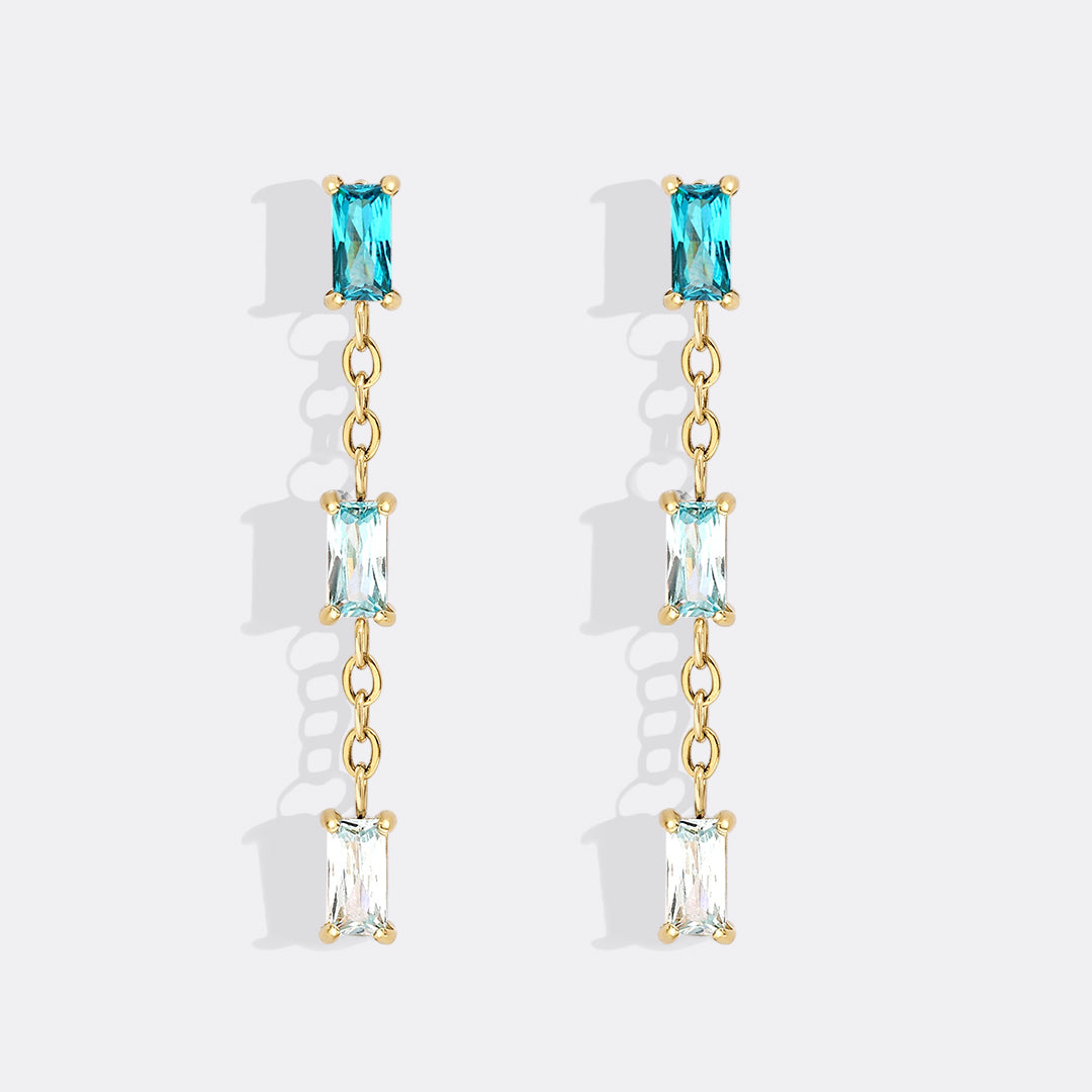 Ombre Baguette Dangle Earrings