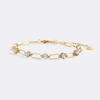 Paperclip Bracelet with Gemstone Accents