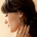 Geometric Girl Boss Hoop Earrings
