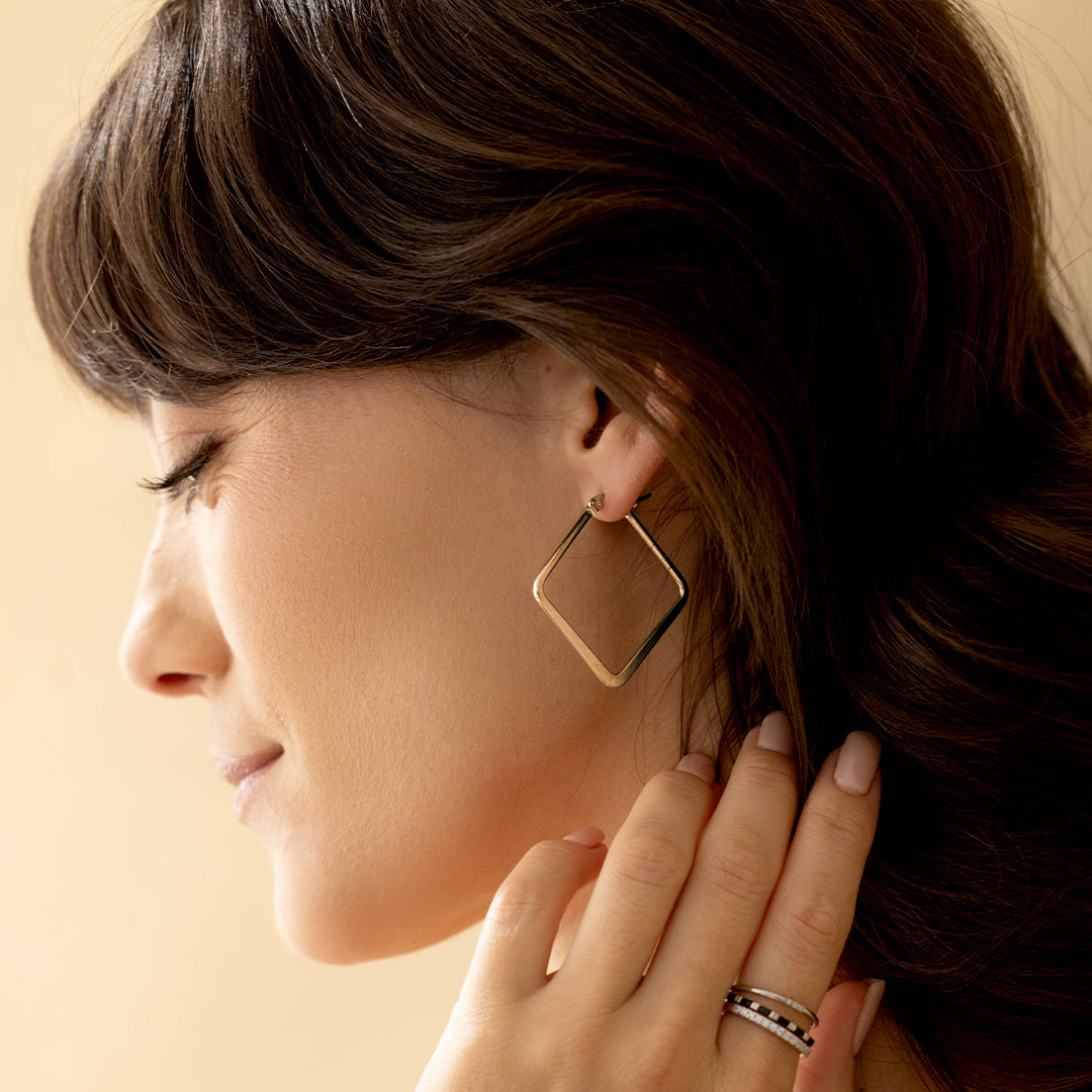 Geometric Girl Boss Hoop Earrings