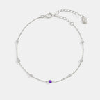 February Birthstone Station Bracelet